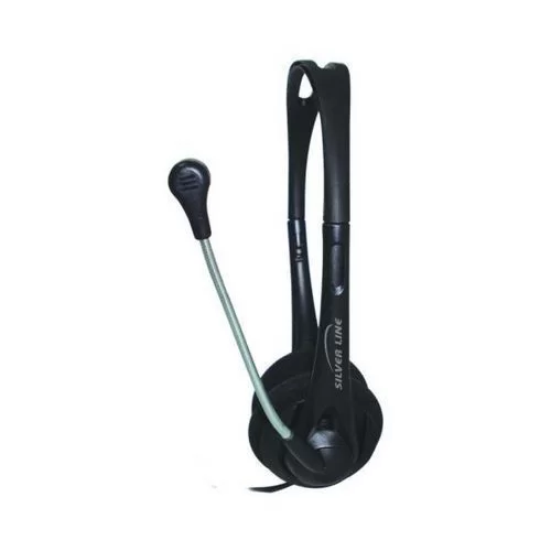 אוזניות חוטיות + מיקרופון Silver Line HS-11V צבע שחור אוזניות חוטיות + מיקרופון Silver Line HS-11V צבע שחור