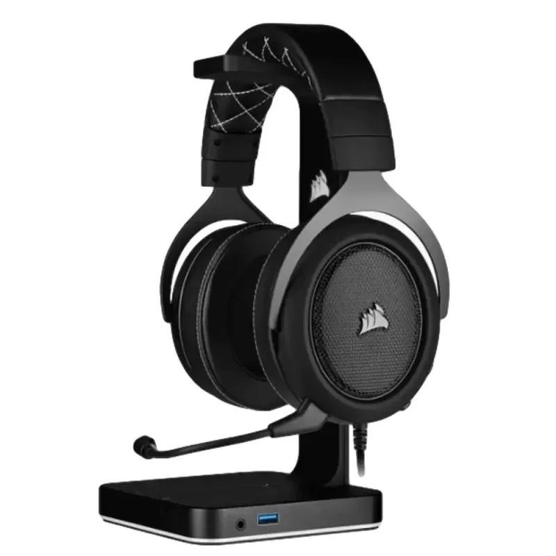 אוזניות גיימינג Corsair HS60 PRO SURROUND Gaming Headset Carbon צבע אפור