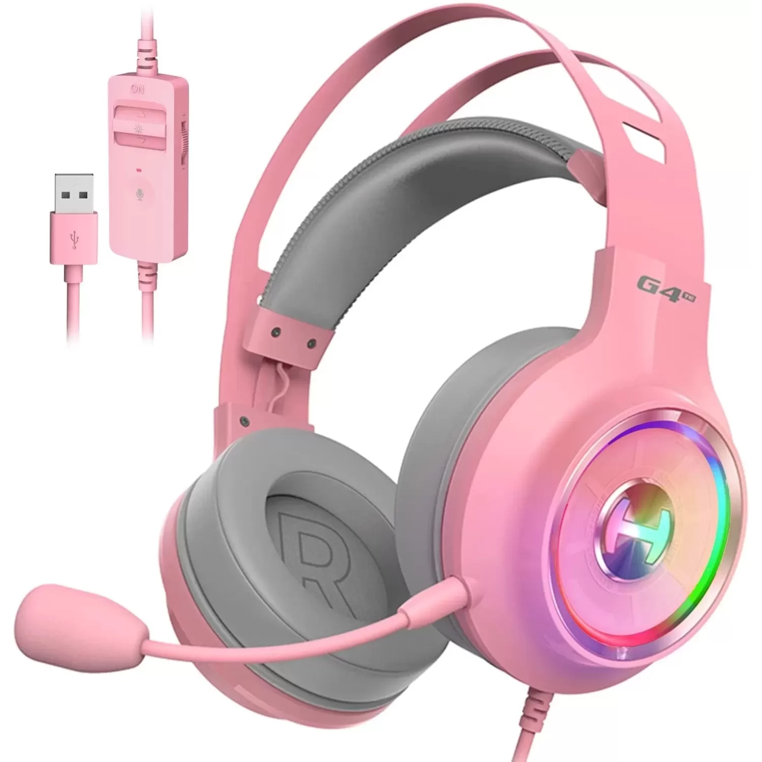 Проводные игровые наушники с встроенным микрофоном Edifier G4 TE USB - pink