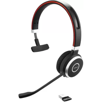 Wireless Mono Over-Ear Headphones with Built-in Microphone Jabra Evolve 65 MS Mono Bluetooth Headset Color:black