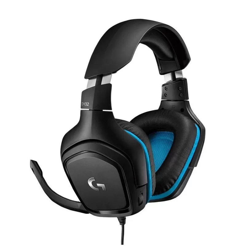 Проводные Игровые Наушники Logitech G432 7.1 Surround Sound Цвет:чёрный, синий