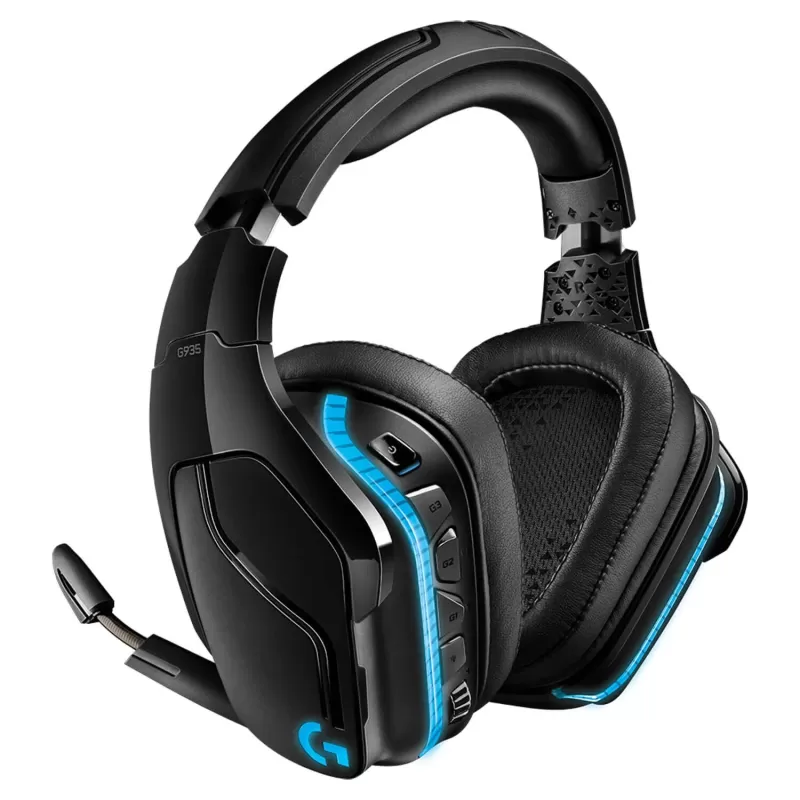 Wireless gaming headband headphones with built-in microphone Logitech G935