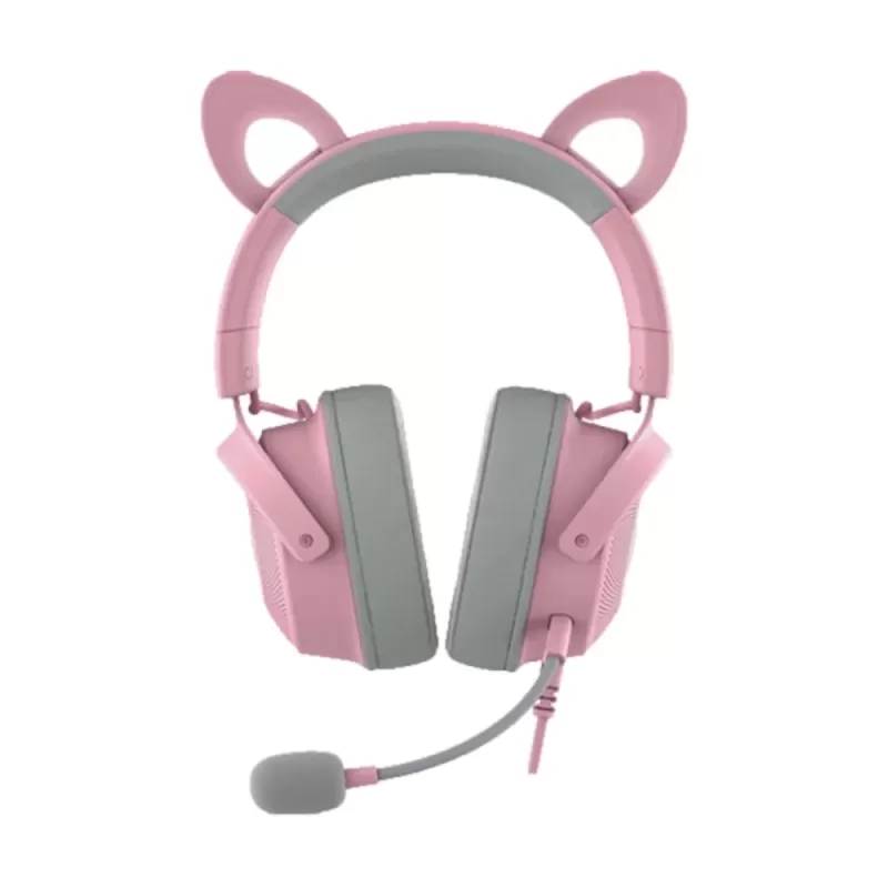 אוזניות גיימינג חוטיות RAZER KRAKEN KITTY V2 PRO ורוד