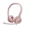 אוזניות חוטיות Logitech USB H390 - ורוד