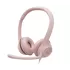אוזניות חוטיות Logitech USB H390 - ורוד