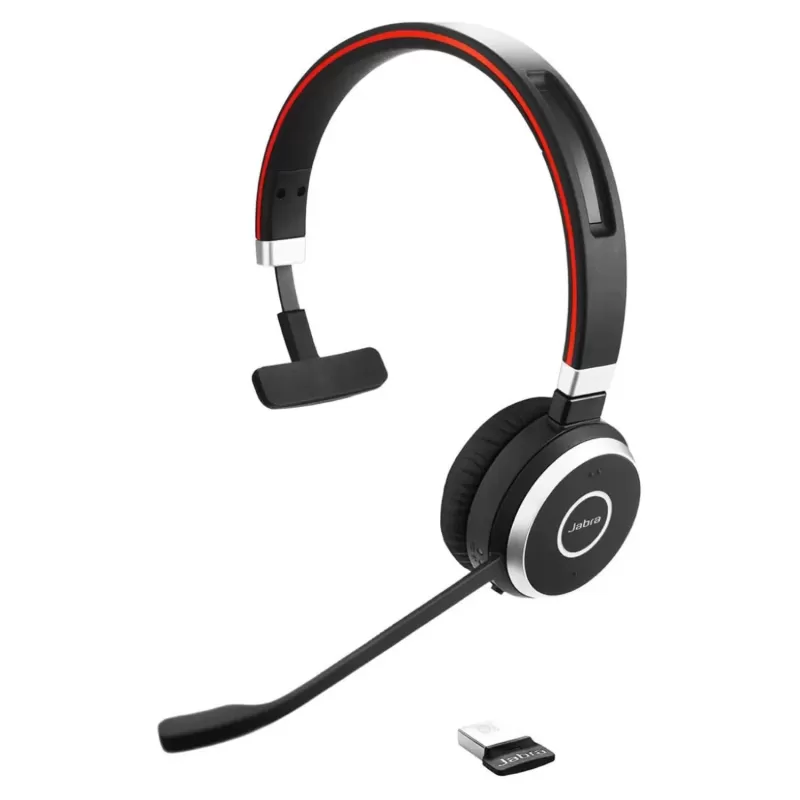 Wireless Mono Over-Ear Headphones with Built-in Microphone Jabra Evolve 65 UC Mono Bluetooth Headset Color:black
