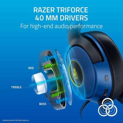 Wired Gaming Headphones RAZER Kraken V3 X – Fortnite Color:black, blue, yellow Wired Gaming Headphones RAZER Kraken V3 X – Fortnite Color:black, blue, yellow