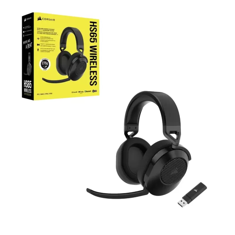 אוזניות גיימינג אלחוטיות Corsair HS65 SURROUND 7.1 - שחור