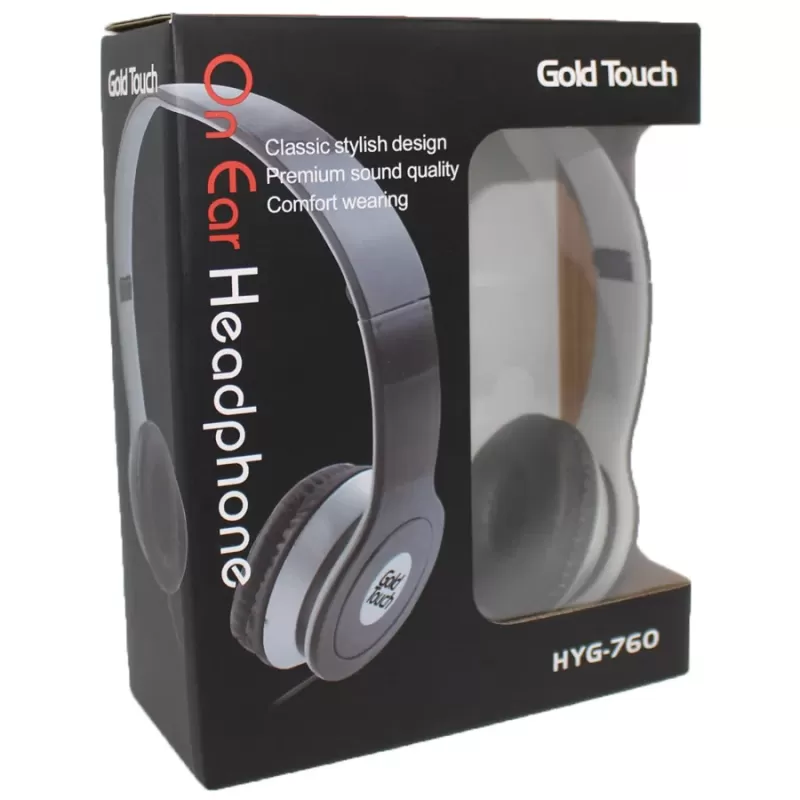 Проводные наушники Gold Touch Folding On-Ear Wired Headphones 3.5mm чёрный