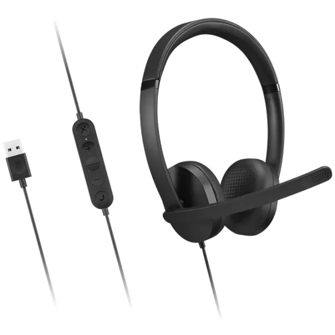 Проводные наушники Lenovo USB-A Wired Stereo Headset Gen 2 Цвет:чёрный Проводные наушники Lenovo USB-A Wired Stereo Headset Gen 2 Цвет:чёрный