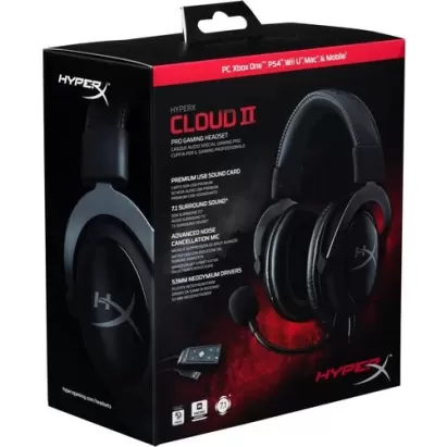 אוזניות גיימינג Kingston Cloud II Pro Gaming Headset צבע שחור אוזניות גיימינג Kingston Cloud II Pro Gaming Headset צבע שחור