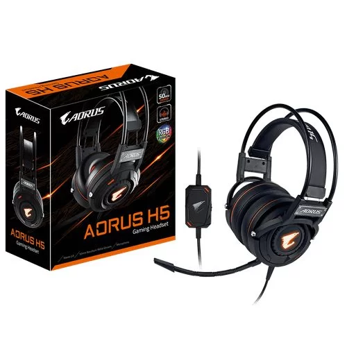 אוזניות גיימינג Gigabyte AORUS H5 צבע שחור - יבואן רשמי
