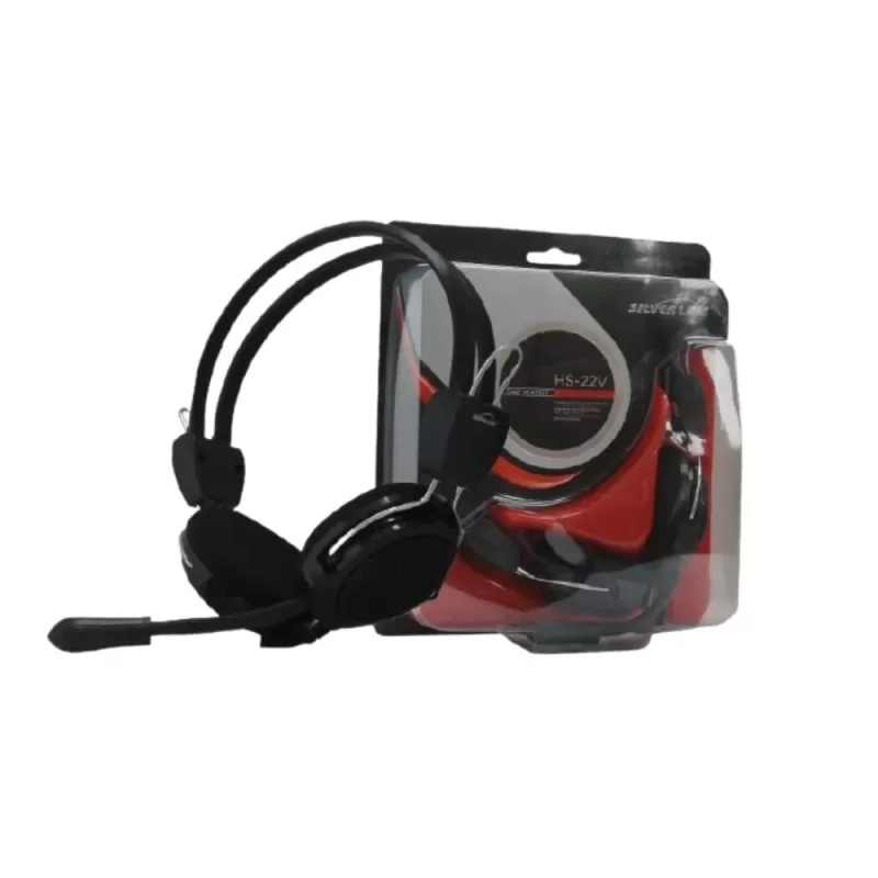 אוזניות חוטיות + מיקרופון Silver Line HS-22V צבע שחור אוזניות חוטיות + מיקרופון Silver Line HS-22V צבע שחור