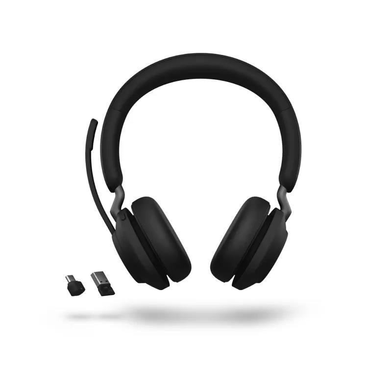 אוזניות קשת אלחוטיות עם מיקרופון מובנה Jabra Evolve2 65 UC USB-A Bluetooth Stereo Headset צבע שחור