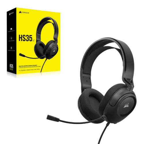Wired gaming headband headphones Corsair HS35 v2 Multiplatform Carbon black
