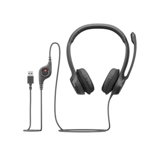 Проводные моно накладные наушники с встроенным микрофоном Logitech H390 Headset With Mic USB Цвет:чёрный