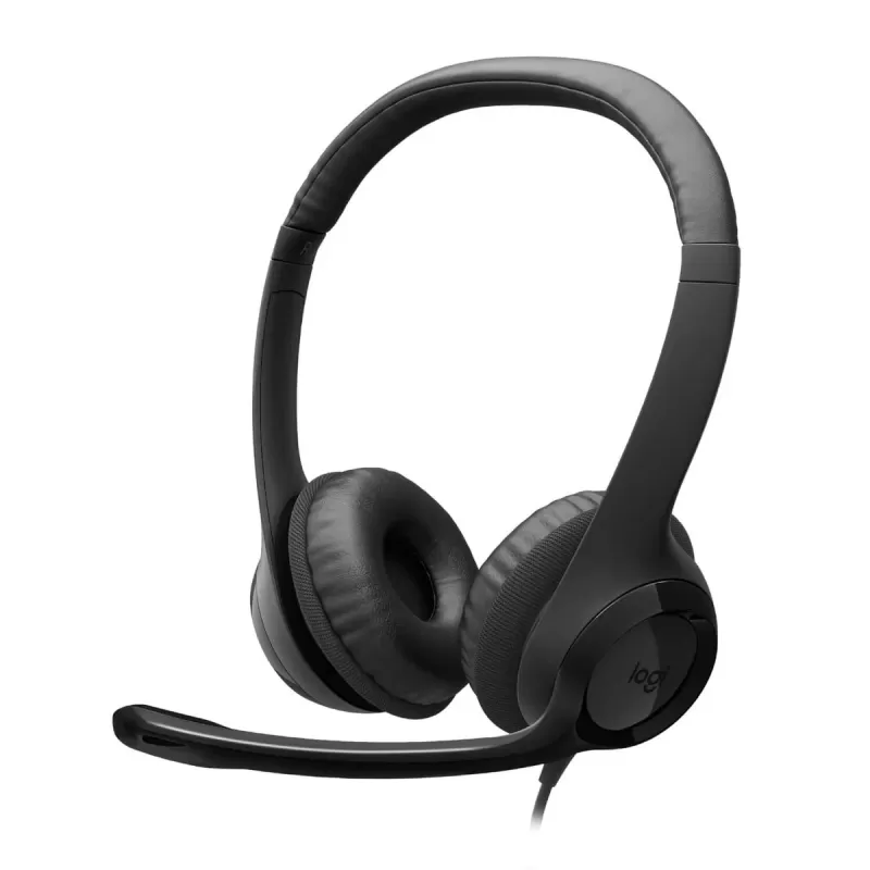 Проводные моно накладные наушники с встроенным микрофоном Logitech H390 Headset With Mic USB Цвет:чёрный