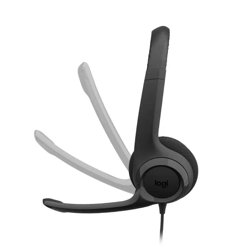 Проводные моно накладные наушники с встроенным микрофоном Logitech H390 Headset With Mic USB Цвет:чёрный