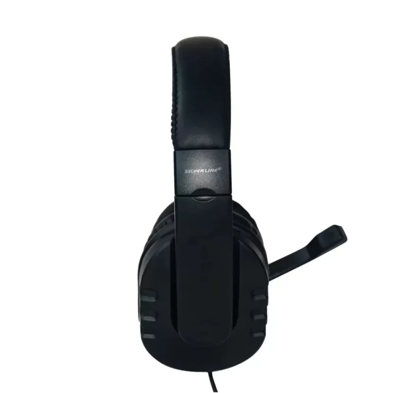 Wired Headphones Silver Line HS-009 with USB and Mic Color:black blue