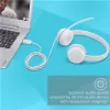 אוזניות חוטיות Lenovo 110 On-Ear Stereo USB לבן
