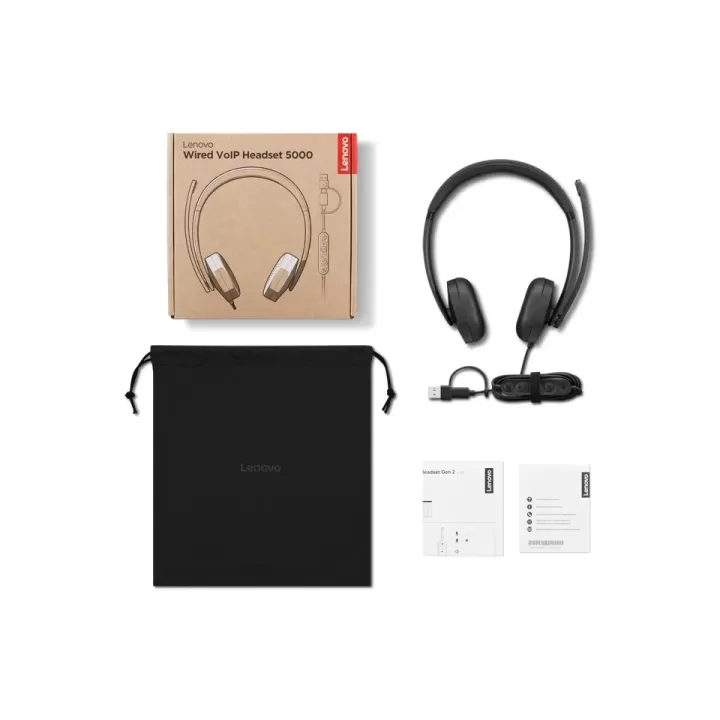 Wired Headphones Lenovo Wired VoIP Headset 5000