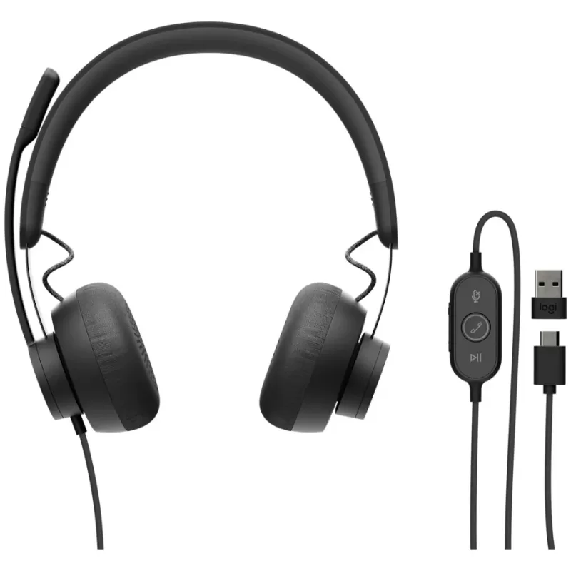 Wired Headphones Logitech Zone Wired Teams Color:gray Wired Headphones Logitech Zone Wired Teams Color:gray