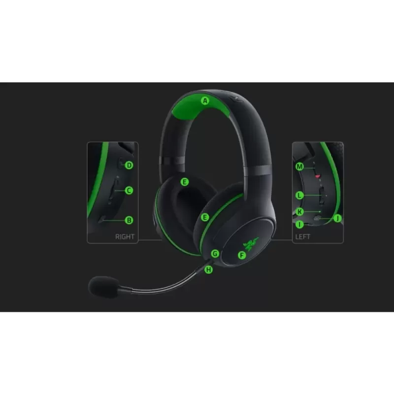 Беспроводные игровые наушники RAZER KAIRA FOR XBOX green