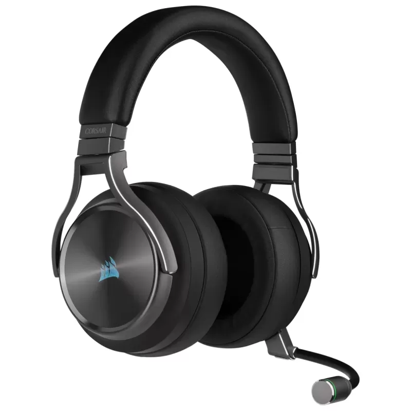 Wireless Gaming Over-Ear Headphones with Built-in Microphone Corsair VIRTUOSO RGB WIRELESS SE High-Fidelity Gaming Headset - Gunmetal Color:metal