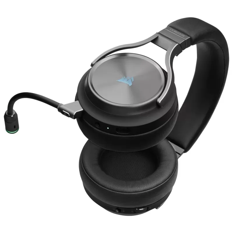 Wireless Gaming Over-Ear Headphones with Built-in Microphone Corsair VIRTUOSO RGB WIRELESS SE High-Fidelity Gaming Headset - Gunmetal Color:metal