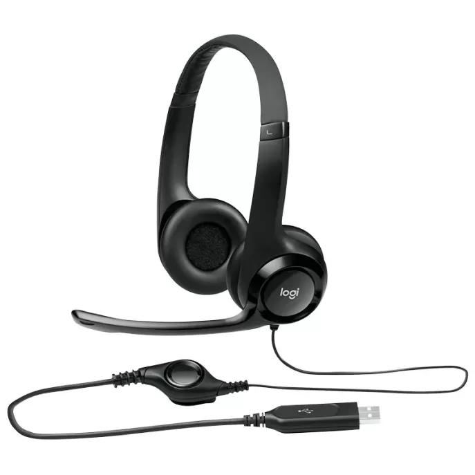 Проводные наушники с оголовьем Logitech H390 USB 2.0 black