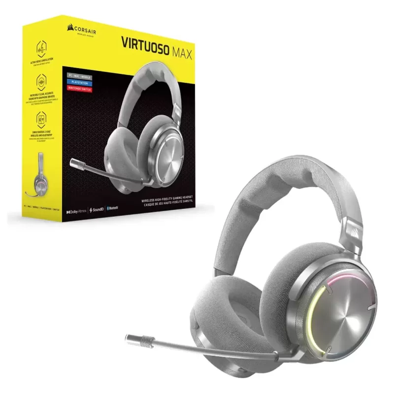 Wireless gaming headband headphones Corsair VIRTUOSO MAX Wireles silver