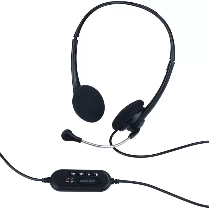 אוזניות חוטיות Silver Line HS010V USB צבע כסוף