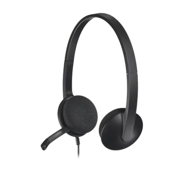 אוזניות חוטיות Logitech H340 USB-A צבע שחור אוזניות חוטיות Logitech H340 USB-A צבע שחור