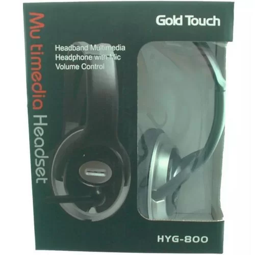 Wired Headphones + Microphone Gold Touch HYG-800 Wired Headphones + Microphone Gold Touch HYG-800