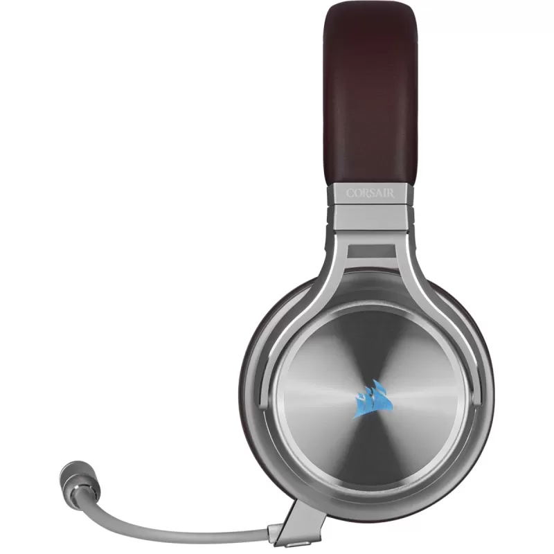 Wireless Gaming Over-Ear Headphones with Built-in Microphone Corsair VIRTUOSO RGB WIRELESS SE High-Fidelity Gaming Headset - Espresso Color:silver