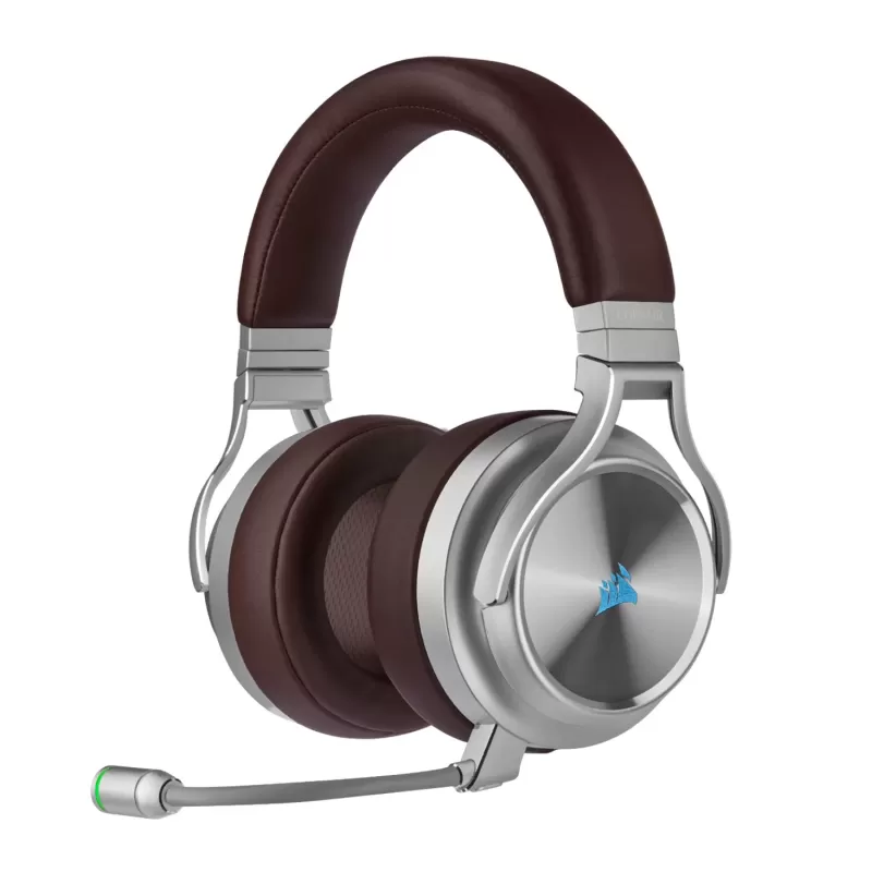 Wireless Gaming Over-Ear Headphones with Built-in Microphone Corsair VIRTUOSO RGB WIRELESS SE High-Fidelity Gaming Headset - Espresso Color:silver