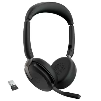 אוזניות קשת אלחוטיות + מעמד טעינה Jabra + Evolve2 65 Flex UC USB-A Stereo