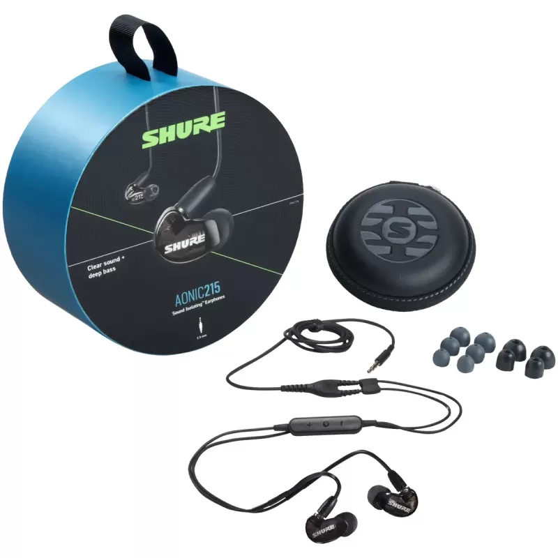 אוזניות חוטיות Shure AONIC 215 Sound Isolating שחור אוזניות חוטיות Shure AONIC 215 Sound Isolating שחור