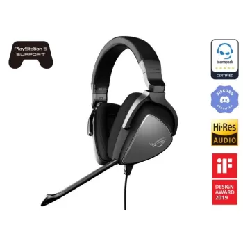 אוזניות גיימינג Virtual 7.1 surround sound Asus ROG Delta Core צבע שחור