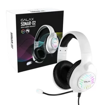 אוזניות גיימינג חוטיות Galax Gaming Headset (SNR-02) USB 7.1 Channel RGB צבע לבן, שחור