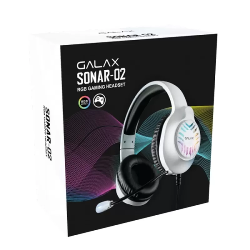 Wired Gaming Headphones Galax Gaming Headset (SNR-02) USB 7.1 Channel RGB Color:white, black
