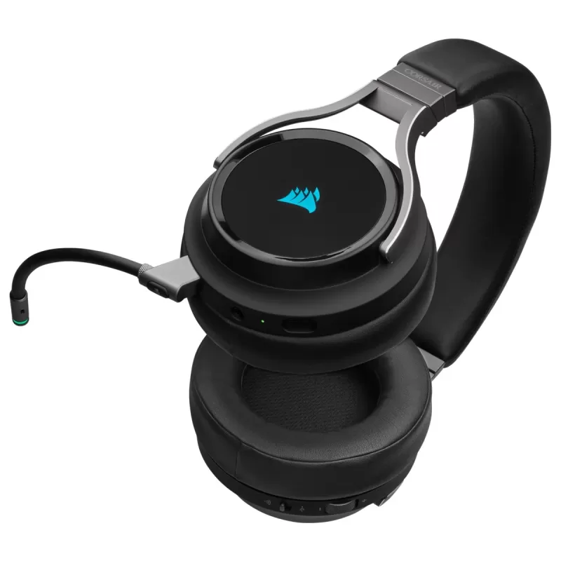 אוזניות גיימינג אלחוטיות Corsair VIRTUOSO RGB WIRELESS High-Fidelity Gaming Headset - Carbon צבע קרבון