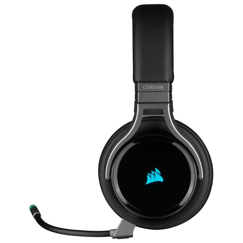 אוזניות גיימינג אלחוטיות Corsair VIRTUOSO RGB WIRELESS High-Fidelity Gaming Headset - Carbon צבע קרבון
