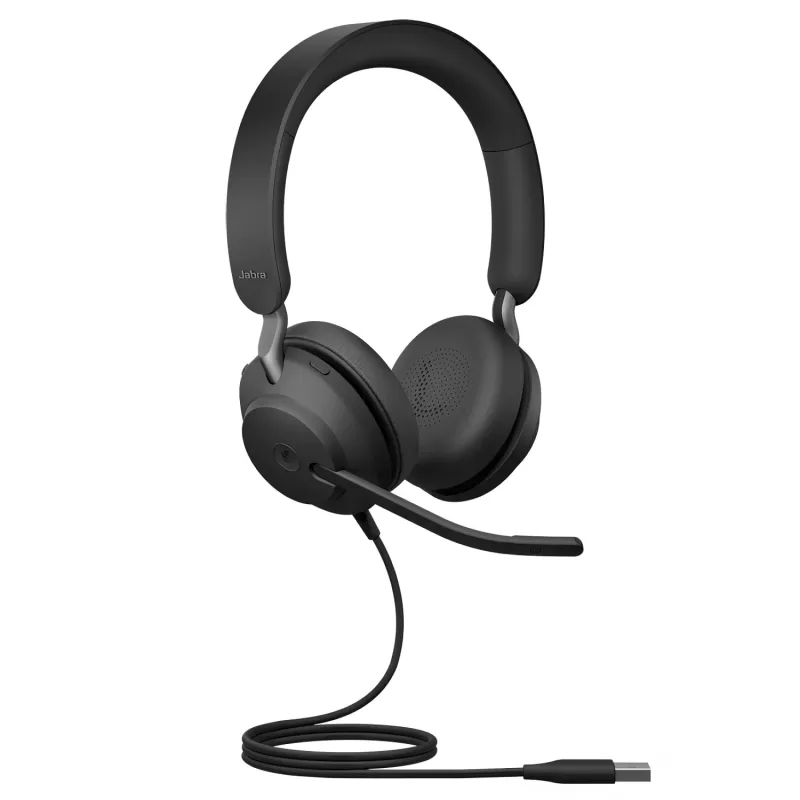 Проводные наушники с оголовьем и встроенным микрофоном. Jabra Evolve2 40 SE USB-A MS Stereo