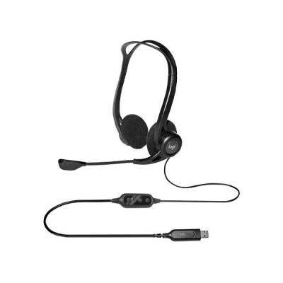 Наушники с микрофоном Logitech and 960 USB HEADSET Microphone Цвет:черный