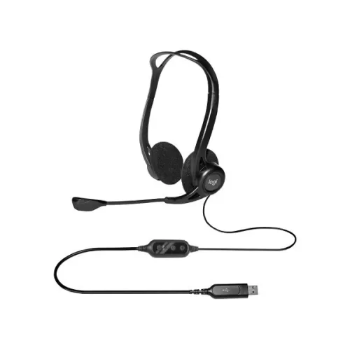 Headphones with microphone Logitech and 960 USB HEADSET Microphone Color:black