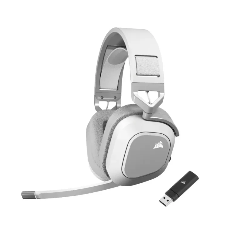 אוזניות גיימינג אלחוטיות Corsair HS80 MAX WIRELESS White צבע לבן