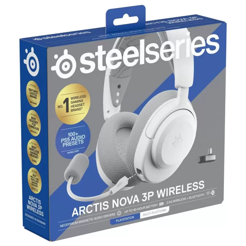 Беспроводные игровые наушники SteelSeries Arctis Nova 3P Playstation Wireless white