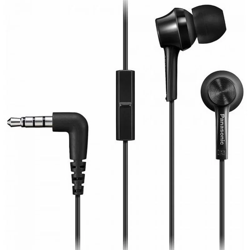 אוזניות סטריאו תוך-אוזן עם מיקרופון Panasonic RP-TCM115-K צבע שחור