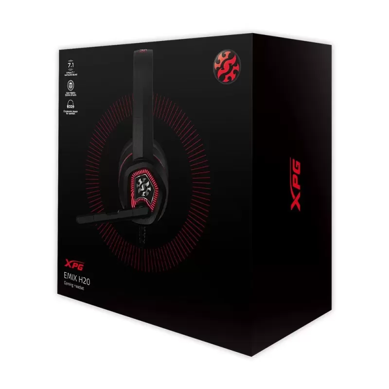 Virtual 7.1 surround sound Gaming Headphones Adata EMIX H20 Color:black